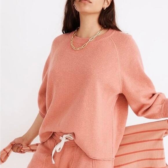Madewell Telluride Pullover Sweater Size XS Crewneck Pullover Puff Sleeve Cotton - Picture 1 of 13